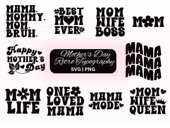 A Vintage Typography Design for Mother’s Day Embroidery