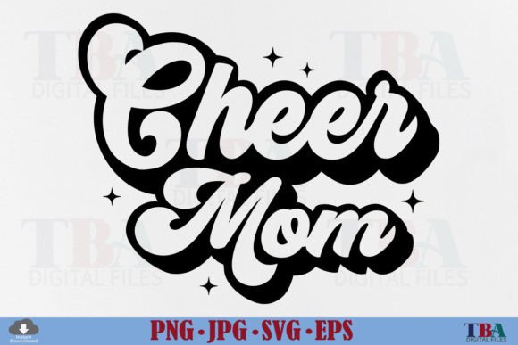 Cheer Mom SVG Cheerleader PNG Retro Mama