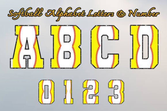 Digital Baseball SoftballMixAlphabet PNG