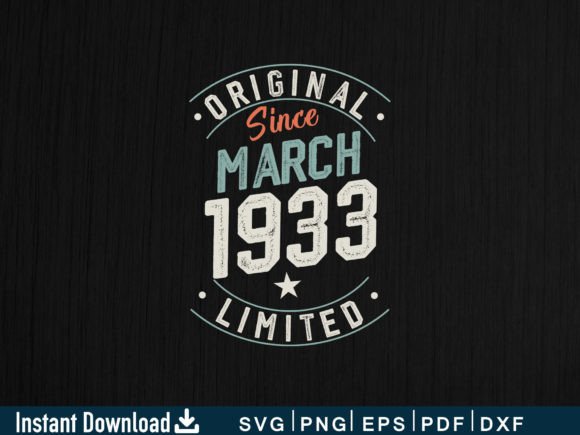 March 1933 Gifts 91st Birthday Shirt
