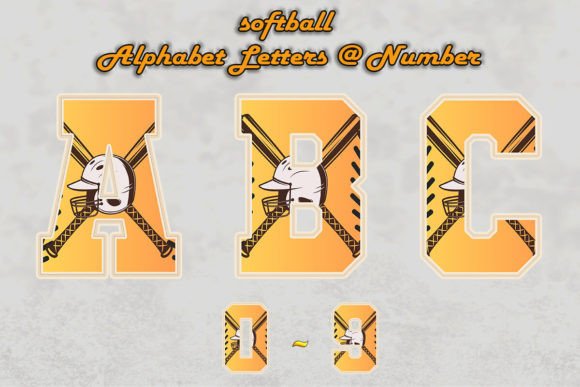 Softball Alphabet Doodle Letter PNG